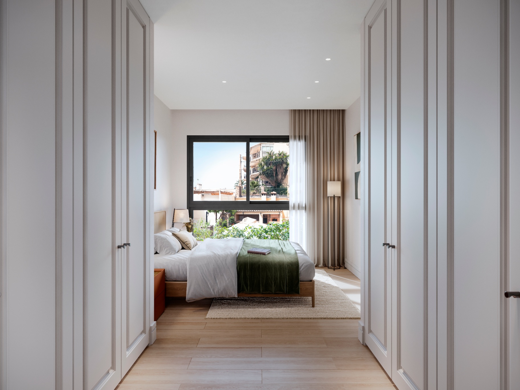 Dormitorio principal con armarios vestidos