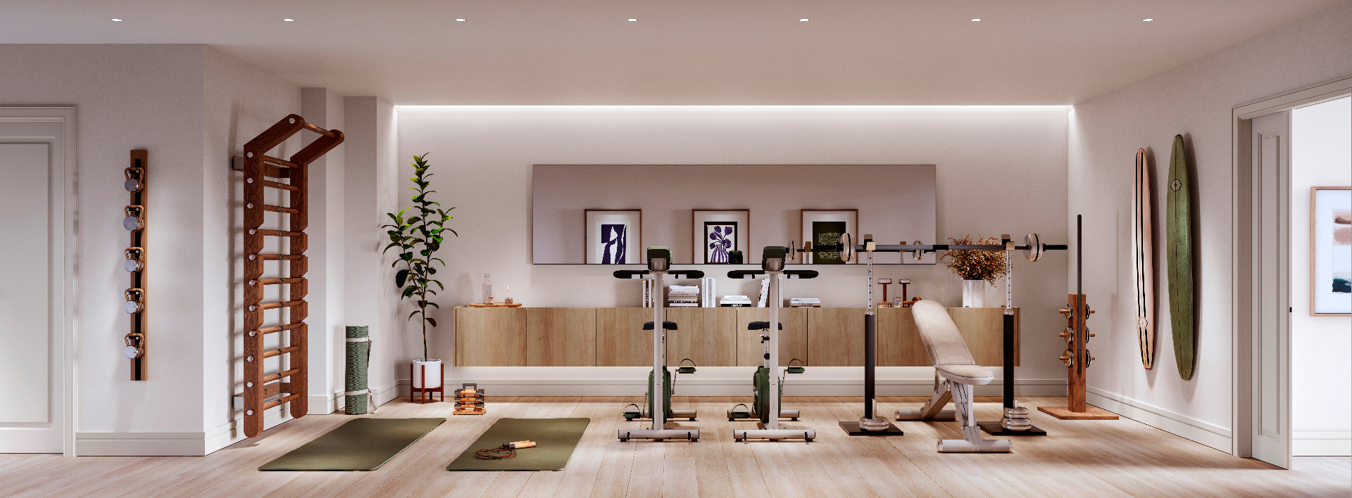 Gimnasio privado en vivienda